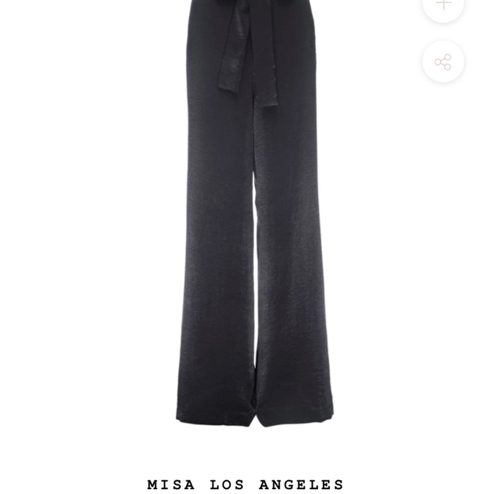 Miss black satin wide leg pant XS